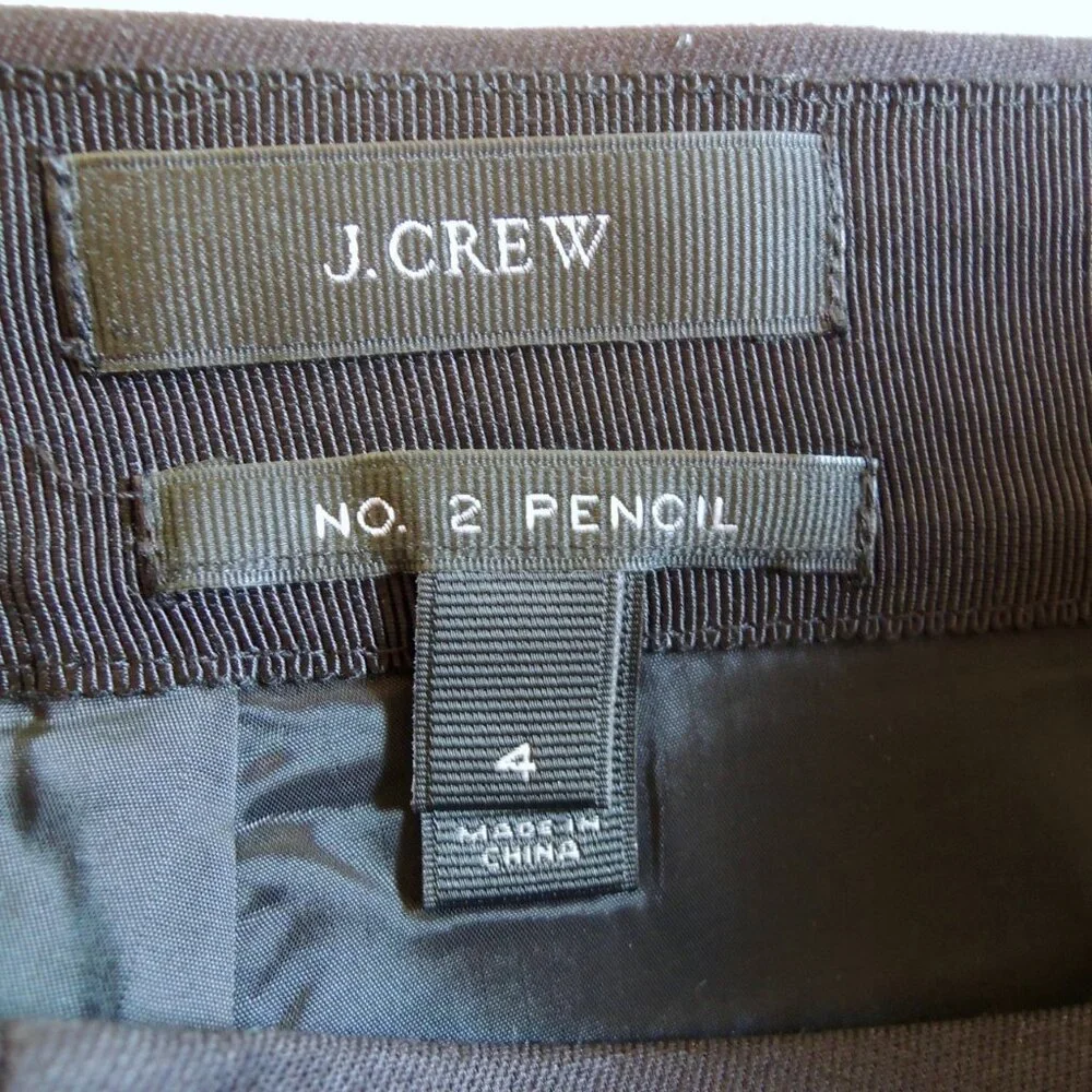 J. Crew Black No. 2 Pencil Skirt Stretch Cotton 4 (Fits M/S)